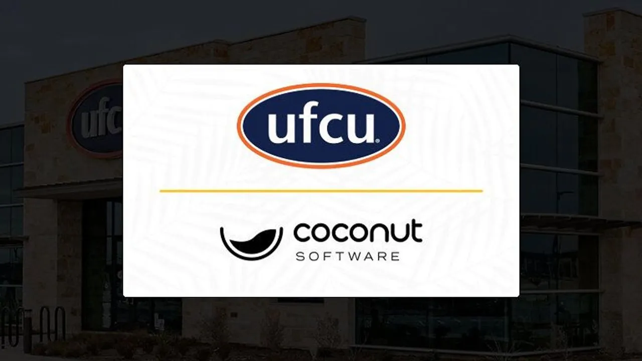 UFCU and Coconut Software logos over a UFCU branch exterior